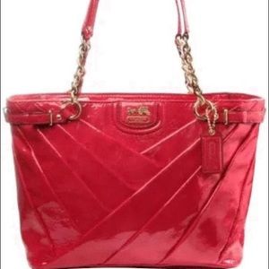 Coach Madison Diagonal Pleated Leather Tote 21300